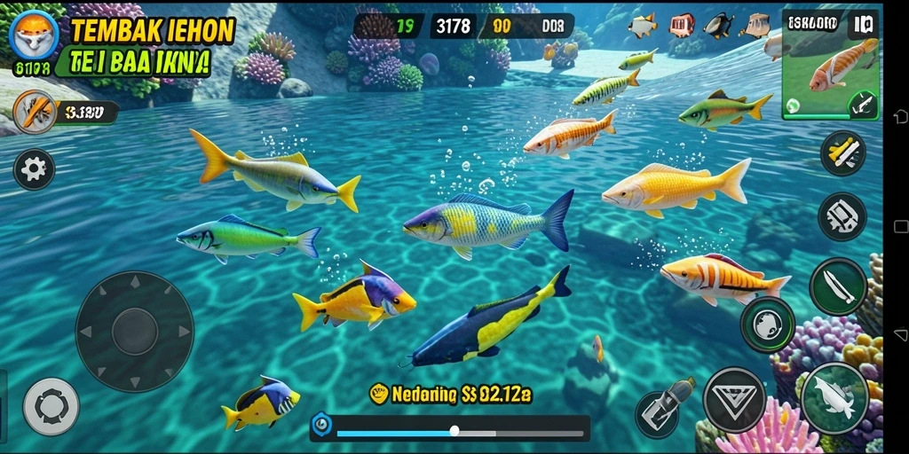 Tampilan seru dari gameplay Tembak Ikan 3178 yang penuh warna.