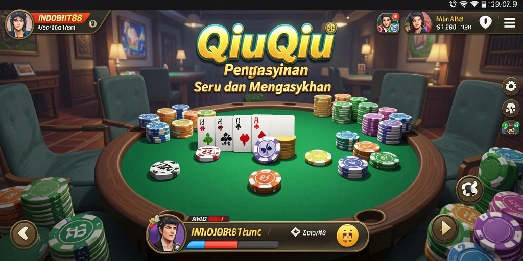 Tampilan gameplay seru dalam QiuQiu INDOBIT88.