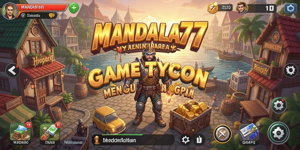 Screenshot gameplay <strong>MANDALA77</strong> yang menunjukkan manajemen bisnis yang seru.