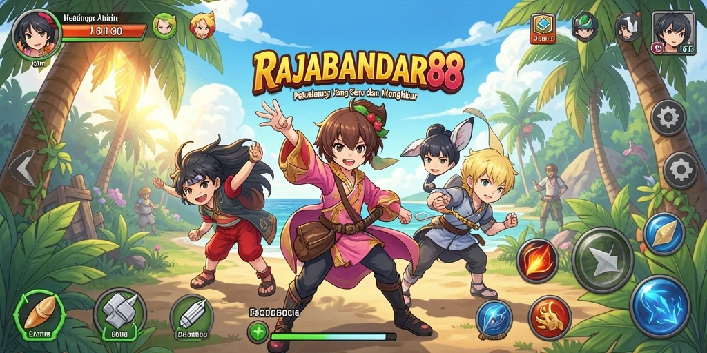 Tampilan gameplay seru RAJABANDAR88 dengan karakter anime favorit.