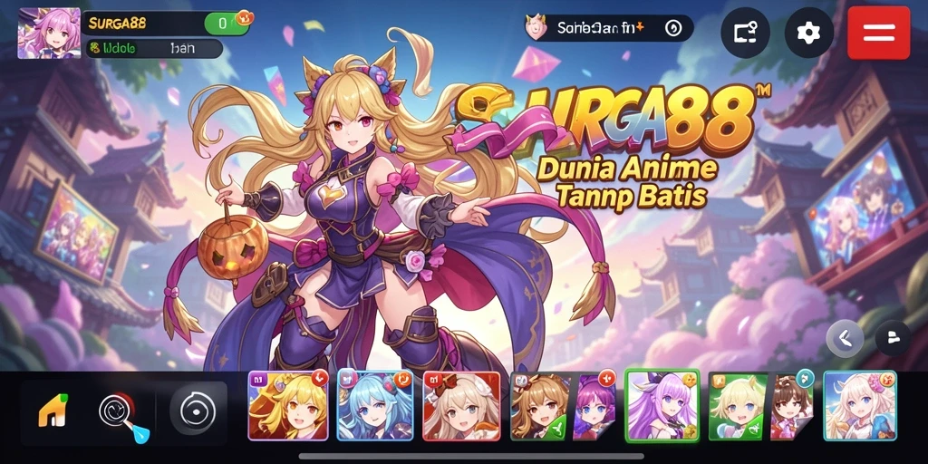 Tampilan menarik dari gameplay SURGA88 yang penuh aksi dan karakter anime.