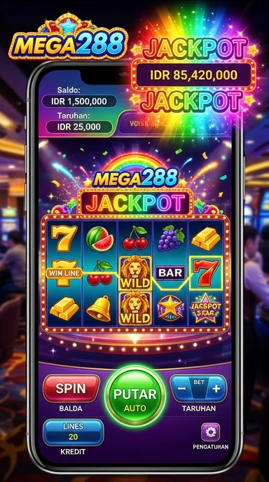 Tampilan utama aplikasi mega288 dengan berbagai pilihan aplikasi.